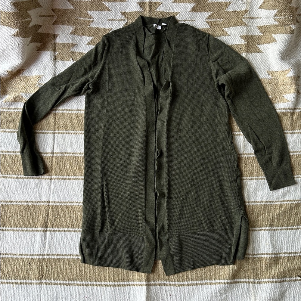 GAP Green Open Front Cardigan